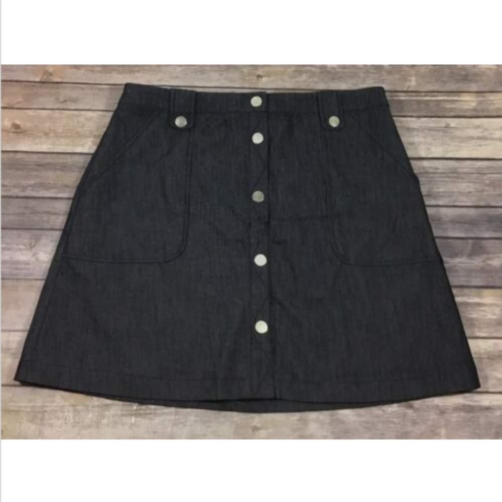 7th Avenue NY & Co Womens Snap Up Denim Skirt M12
